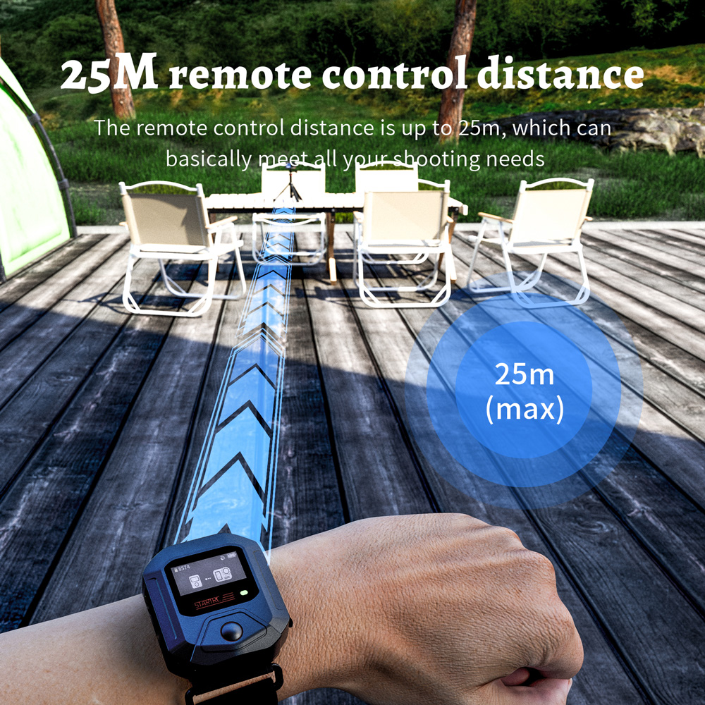 Telecomando senza fili Bluetooth per Insta360 X5/X4/Ace Series/GO3 Series per DJI per GoPro con cinturino da polso per fotocamera sportiva  44