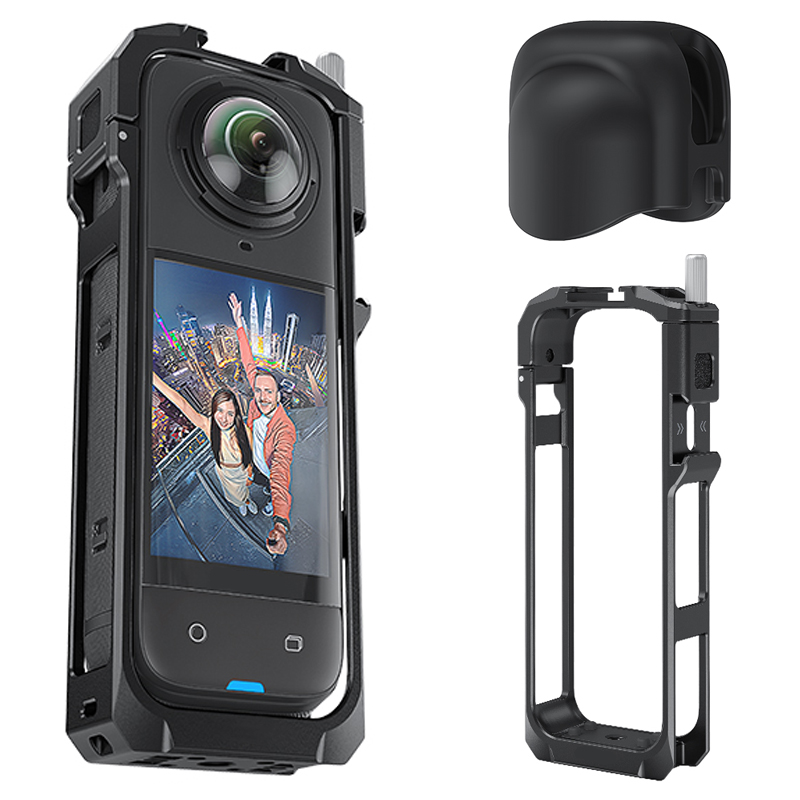Telesin Metalen cage voor Insta360 X5 met lens cover