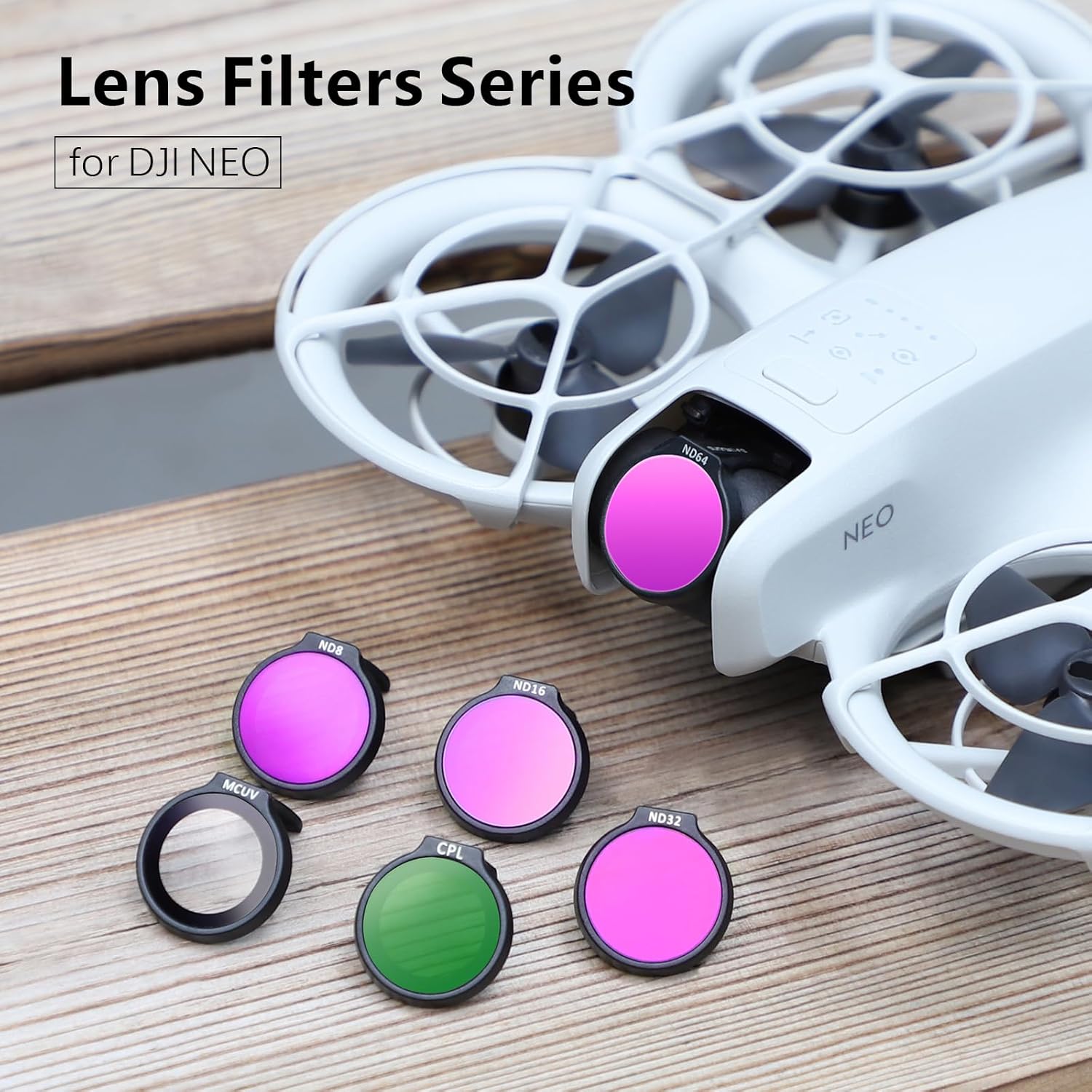 Neewer CPL/ND Filter Kit For DJI Pocket 3 - Magnetic, HD Glass, ND16/ND64/ND256, Aluminum Frame